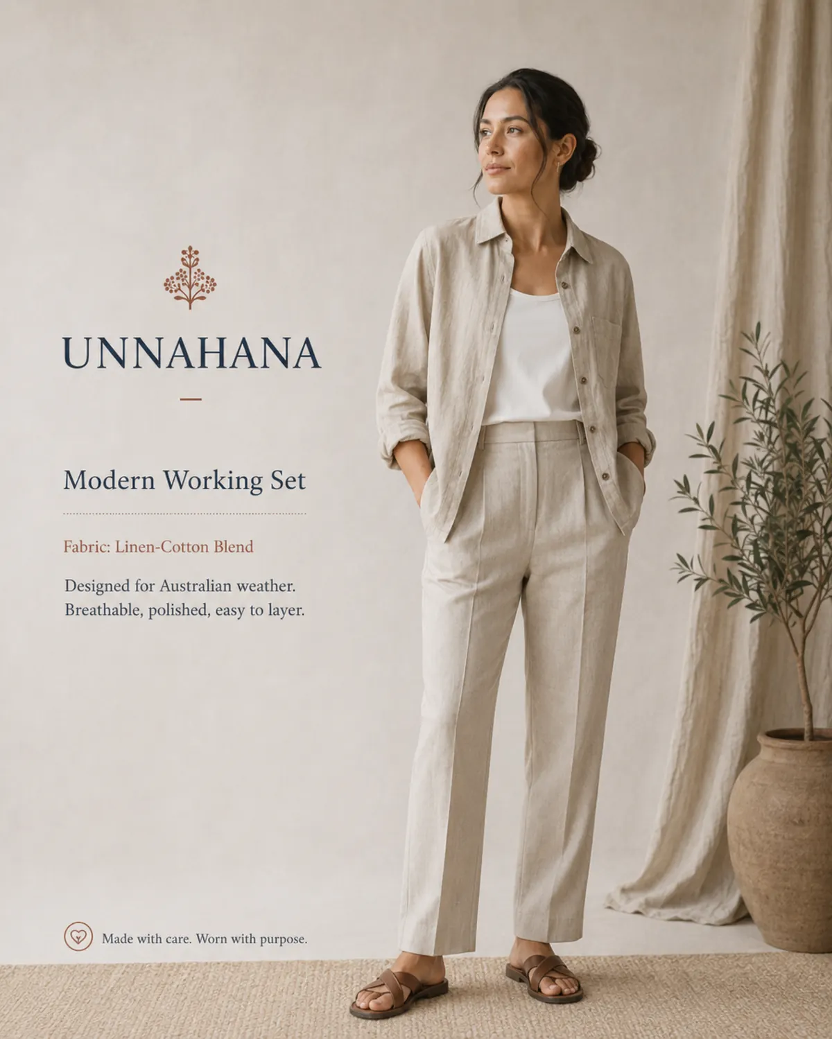 UNNAHANA contemporary clothing in earthy tones
